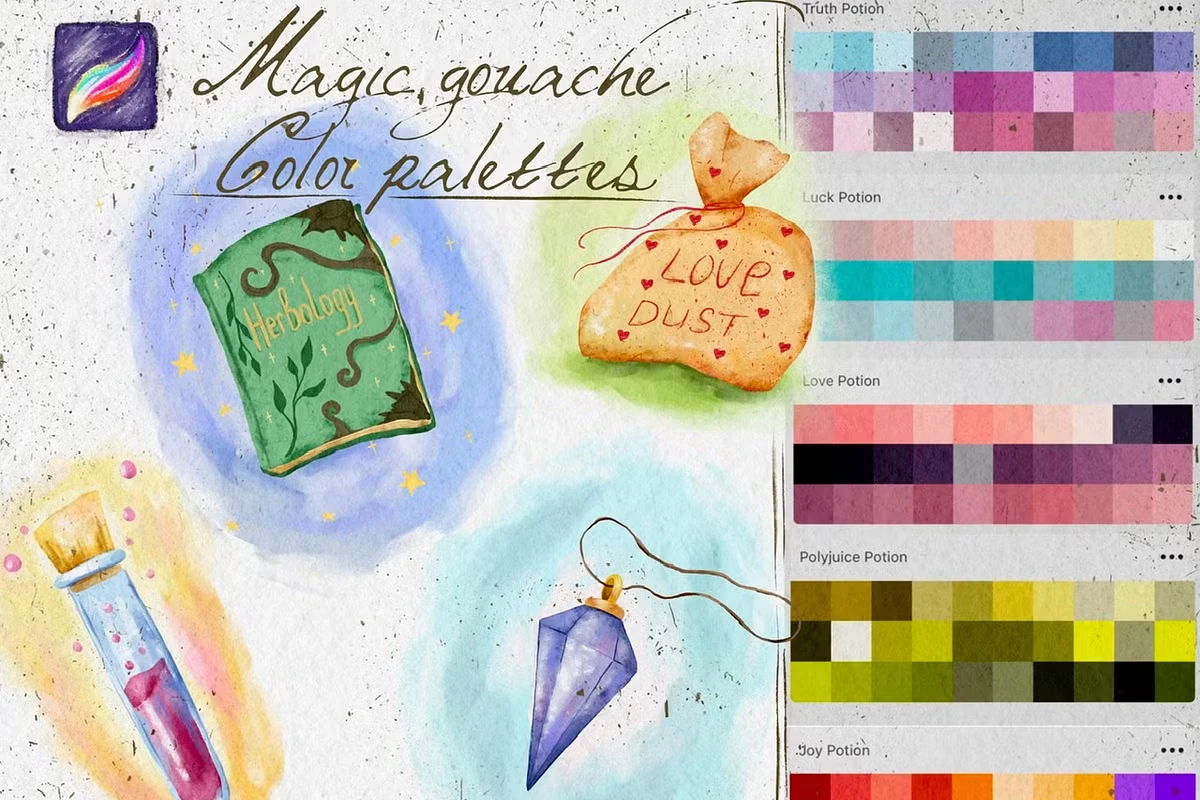 Magic Gouache Brushes for Procreate 9 Magic Gouache Brushes for Procreate - Image 9