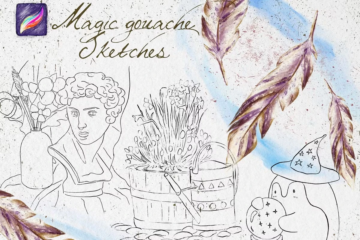 Magic Gouache Brushes for Procreate 10 Magic Gouache Brushes for Procreate - Image 10