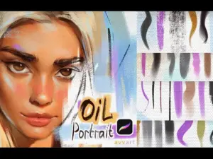 oil portrait big brushpack for procreate