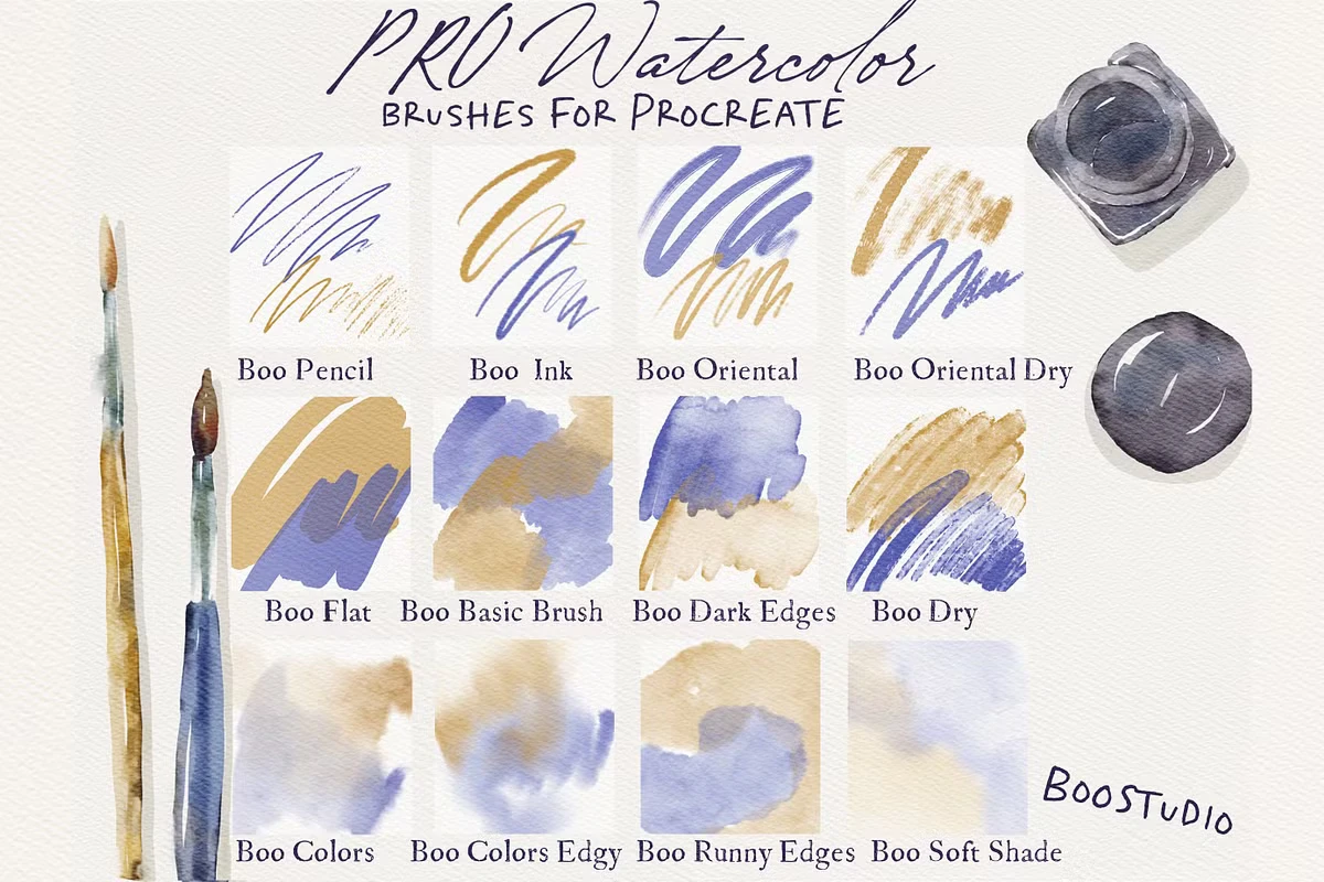 Pro Watercolor - Procreate Brushes 5 Pro Watercolor - Procreate Brushes - Image 5