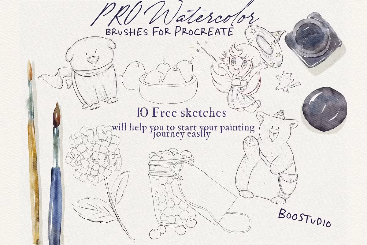 Pro Watercolor - Procreate Brushes 7 Pro Watercolor - Procreate Brushes - Image 7