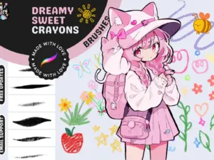 procreate brushes realistic crayon 1