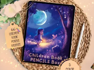 procreate children book pencils box brushes brushset 8
