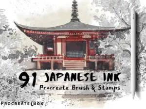 procreate japanese ink brushstamps