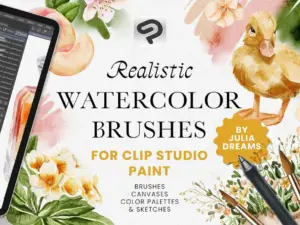 realistic watercolor brushes for clip studio paint1