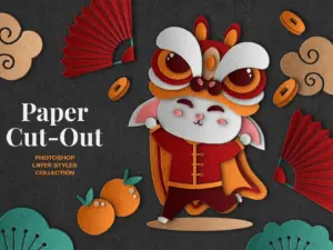 scissors wizard paper cutout effect 11
