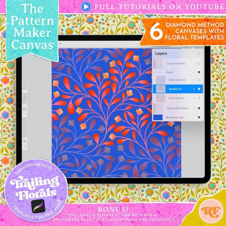 The Pattern Maker Canvas - Trailing Floral 10 the pattern maker canvas trailing floral templates