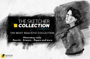 Realistic Watercolor Brushes – PS 6 the sketcher collection brushes cover 299x199 1
