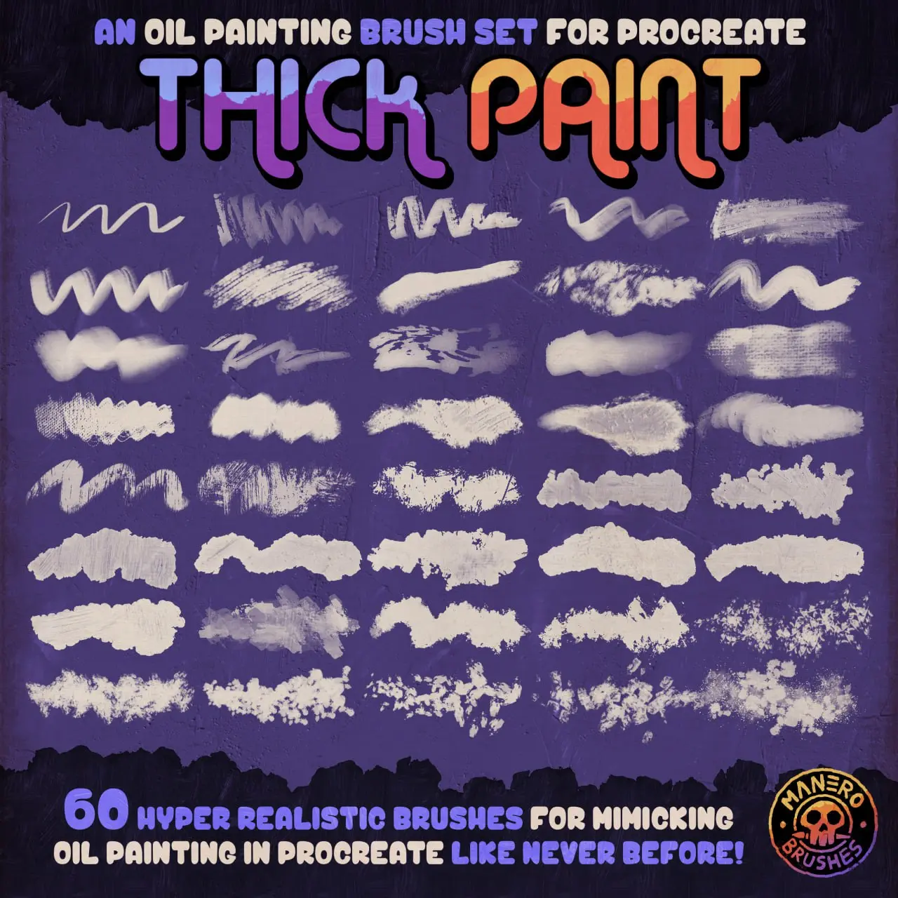 Thick Paint: An Oil Painting Brush Set for Procreate 2 thick paint oil painting brush set for procreate 1
