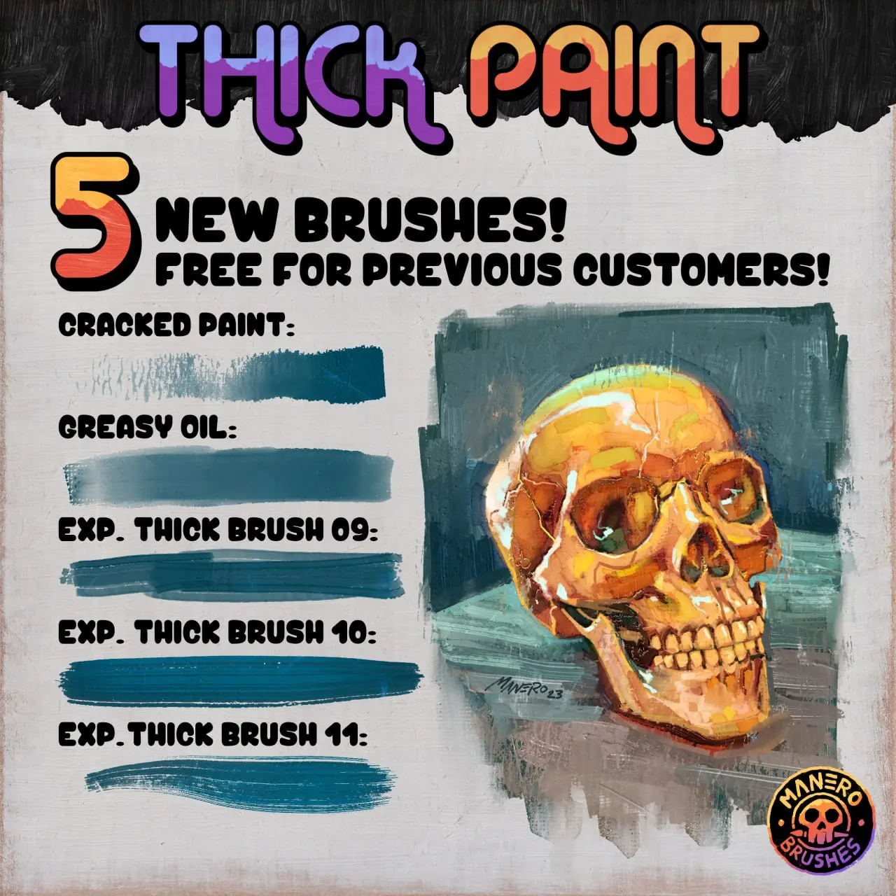 Thick Paint: An Oil Painting Brush Set for Procreate 7 thick paint oil painting brush set for procreate 2