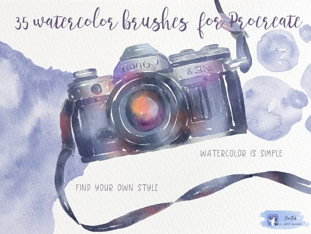 True Watercolor - digital watercolor brushes for Procreate 5 True Watercolor - digital watercolor brushes for Procreate - Image 5