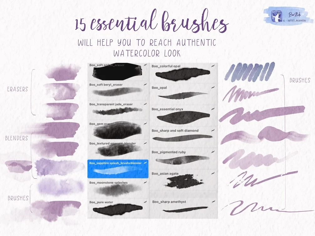 True Watercolor - digital watercolor brushes for Procreate 9 True Watercolor - digital watercolor brushes for Procreate - Image 9