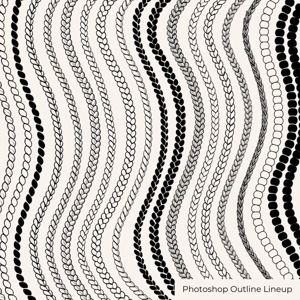 Vol 2 Dual Pack CSP, Photoshop, & Adobe Fresco Outline Braid/Twist and Cartoony Curl Brushes by Vegalia 4 Vol 2 Dual Pack CSP, Photoshop, & Adobe Fresco Outline Braid/Twist and Cartoony Curl Brushes by Vegalia - Image 4