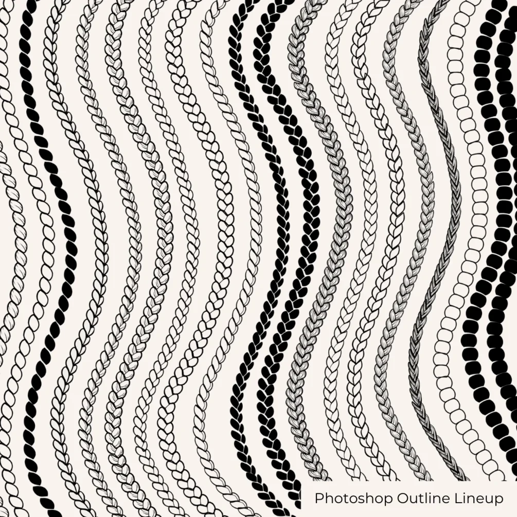 Vol 2 Dual Pack CSP, Photoshop, & Adobe Fresco Outline Braid/Twist and Cartoony Curl Brushes by Vegalia 5 Vol 2 Dual Pack CSP, Photoshop, & Adobe Fresco Outline Braid/Twist and Cartoony Curl Brushes by Vegalia - Image 5