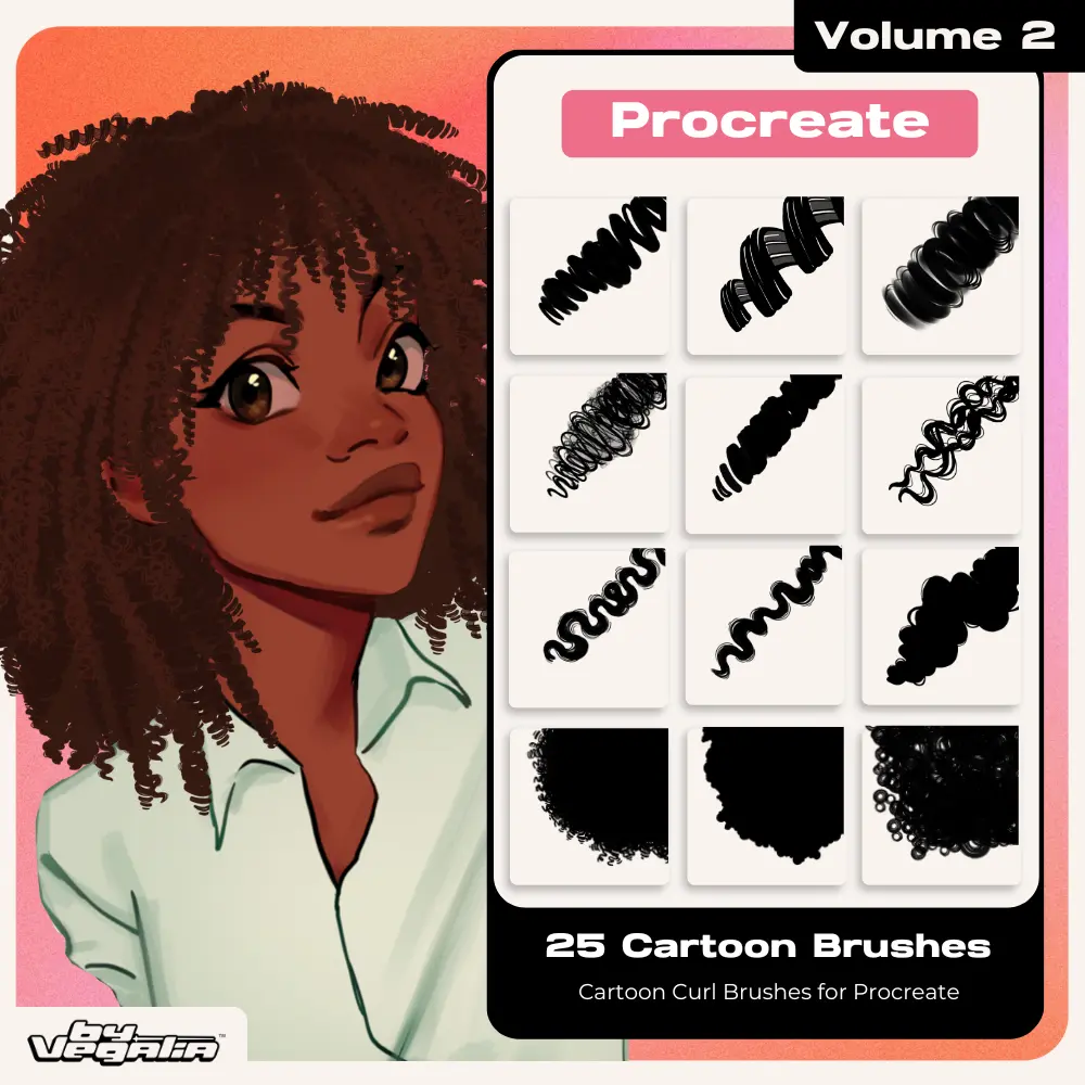 Vol 2 Procreate Cartoony Curl Brushes 3 vol 2 procreate cartoony curl brushes 3