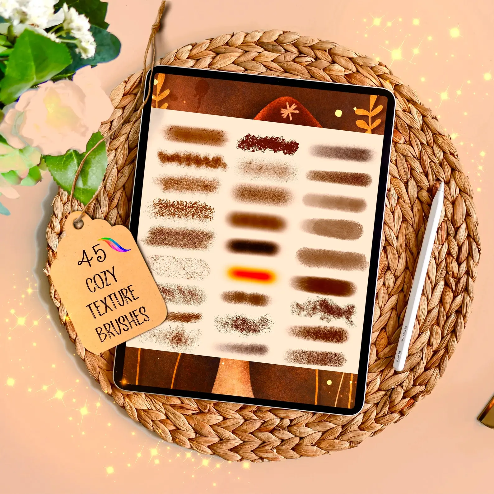 45 Procreate Cozy Texture Brushes 5 warmcozycottageshop 1