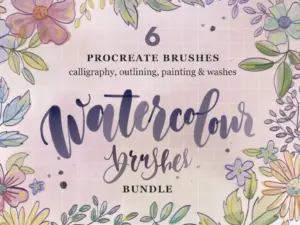watercolor procreate brush set