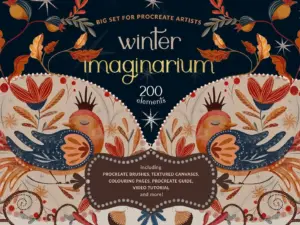 winter imaginarium procreate brush set01