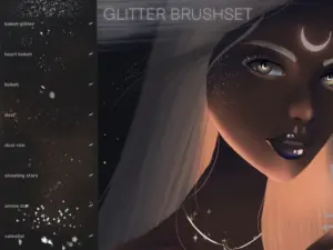 aesthetic glitters procreate brushset