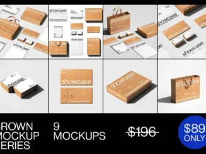 brown branding mockup set1