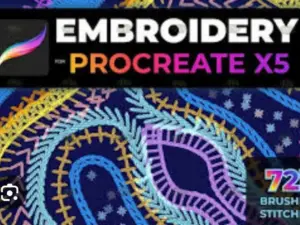 embroidery stitches procreate brushes 1