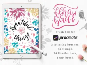 flora bird brush box for procreate 1