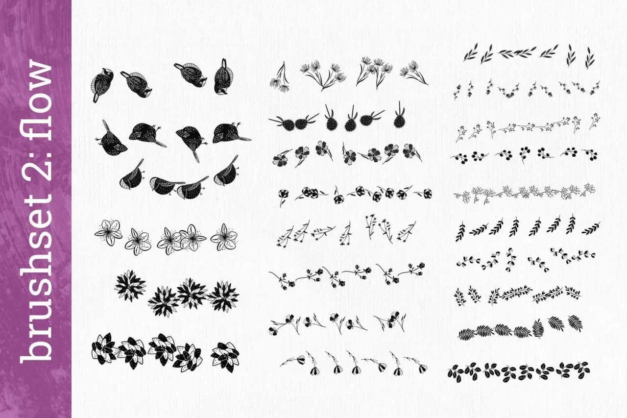 Flora&Bird - Brush Box for Procreate 8 flora bird brush box for procreate 2