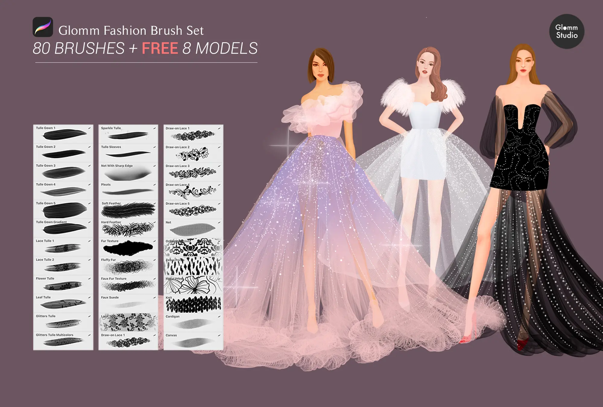 Glomm Fashion Brushset for Procreate (80 brushes+8 free models in png) 3 glm 7