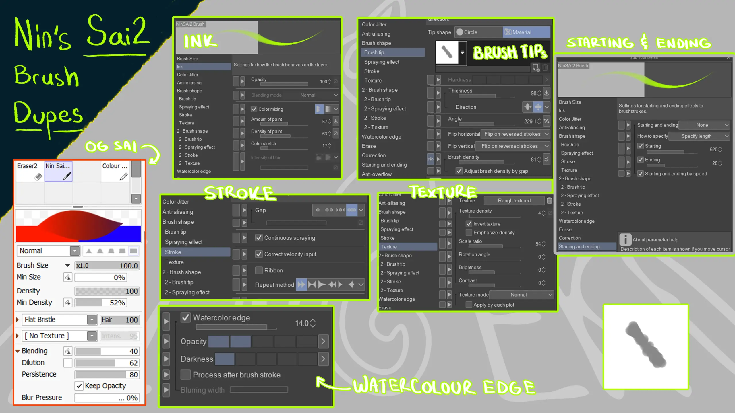 Nin's Sai2 Dupe for CSP and Photoshop 3 nins sai2 dupe for csp and photoshop 2