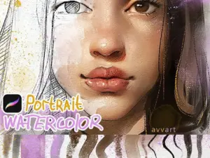portrait watercolor big brushpack for procreate by avvart 1