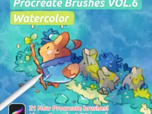 procreate brushes vol.6 lines gouache watercolor