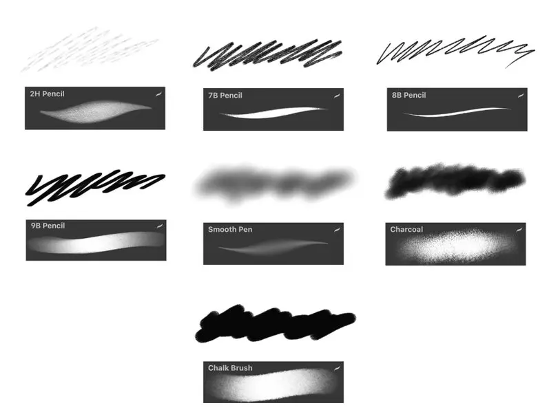 Procreate Pencil Sketch Brushes - Chalk 3 procreate pencil sketch brushes4