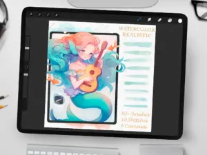 realistic siren watercolor brushes 1