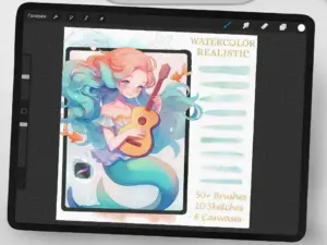 realistic siren watercolor brushes