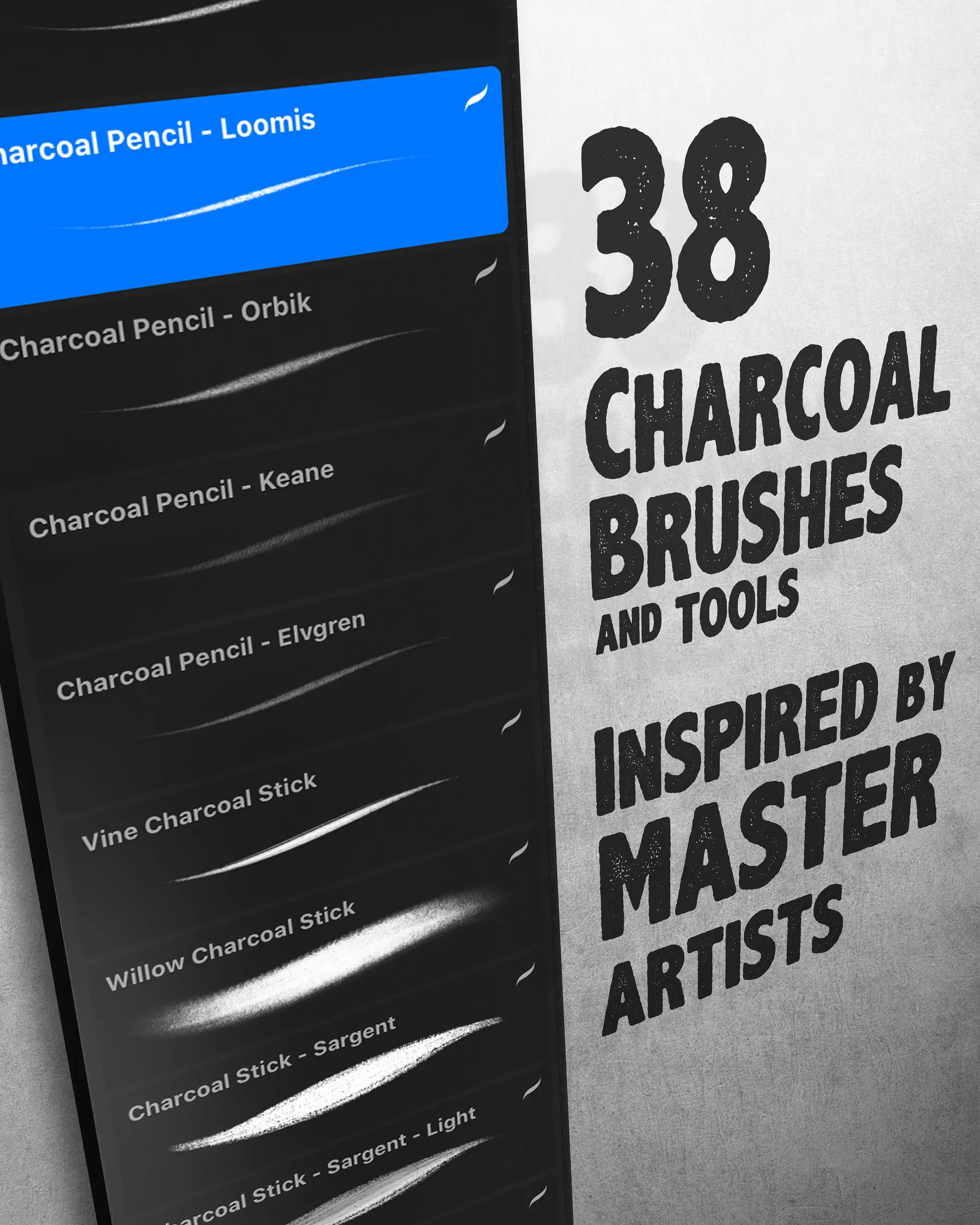 The Charcoal Master Pack - Procreate Brush Set 2 file 18
