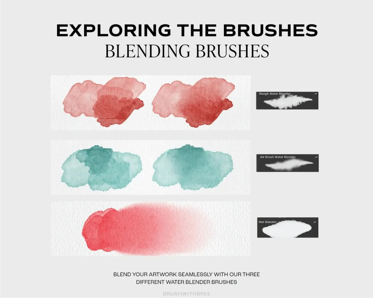 Realistic Watercolour Brushes for Procreate. Watercolour Brushes made for Ipad Procreate. Brush & Canvas Set for Ipad. Digital Brushes Set 6 realistic watercolour procreate brush set 5