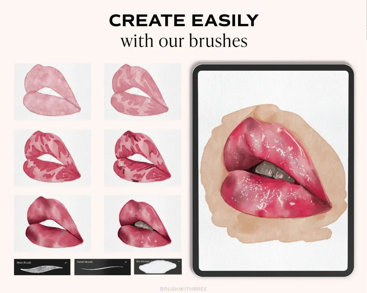 Realistic Watercolour Brushes for Procreate. Watercolour Brushes made for Ipad Procreate. Brush & Canvas Set for Ipad. Digital Brushes Set 3 realistic watercolour procreate brush set 8