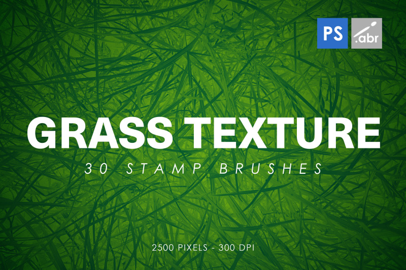 30 Grass Texture Photoshop Stamp Brushes
