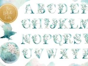 watercolor nature alphabet cipart 46289
