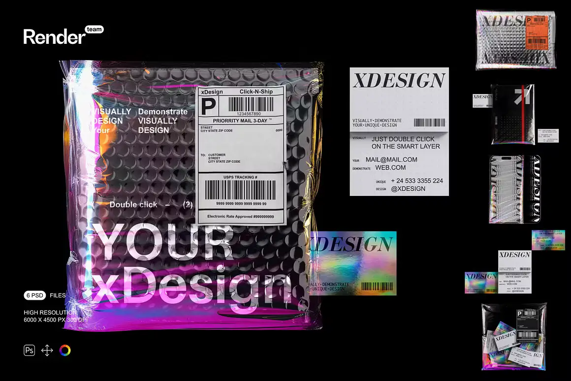 Holographic Brand Identity Mockups 15 holographic brand identity mockups 67334