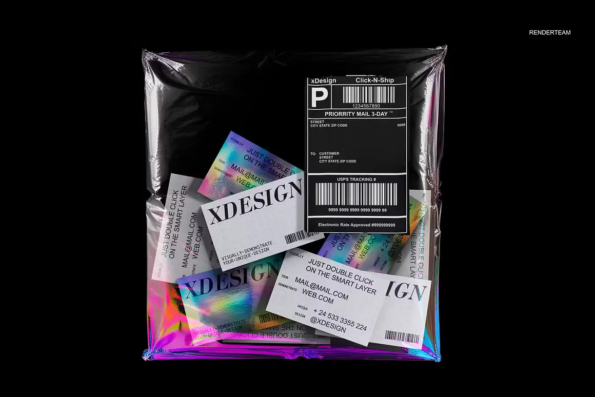 Holographic Brand Identity Mockups 13 holographic brand identity mockups03 67337