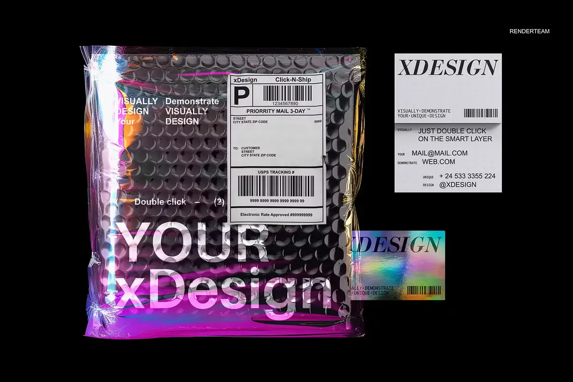Holographic Brand Identity Mockups 16 holographic brand identity mockups13 67347