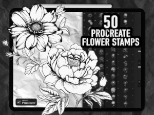 procreate flower stamps procreate tattoo brushes 73775
