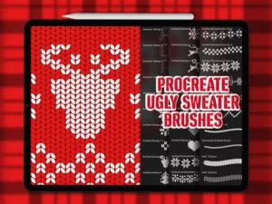 procreate ugly sweater brushes procreate knitted brushes 73778